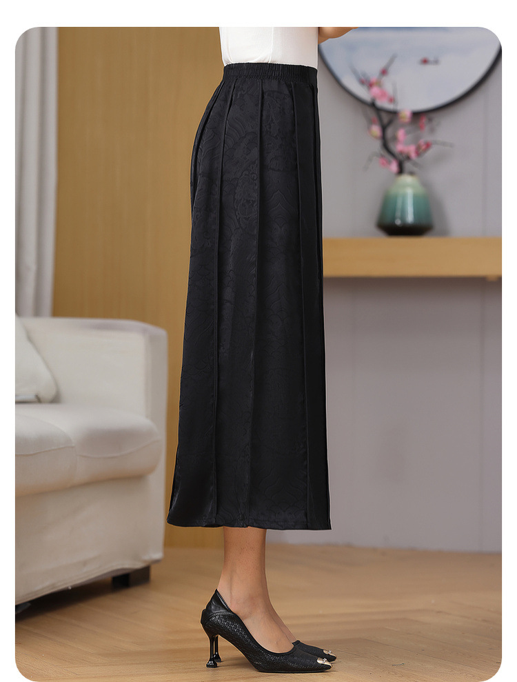 中老年中国风提花复古半身裙女士夏季2024新款中年妈妈半裙马面裙详情9