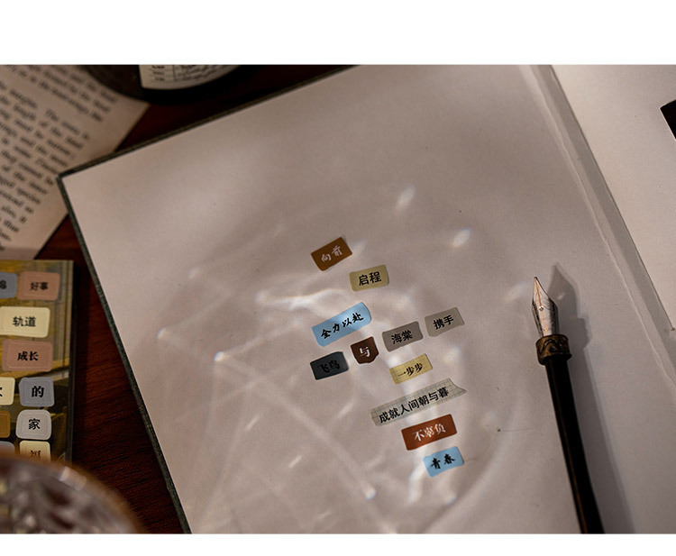 语闲模切贴纸本 春日小记系列 文艺风风景文字素材手帐咕卡拼贴画详情15