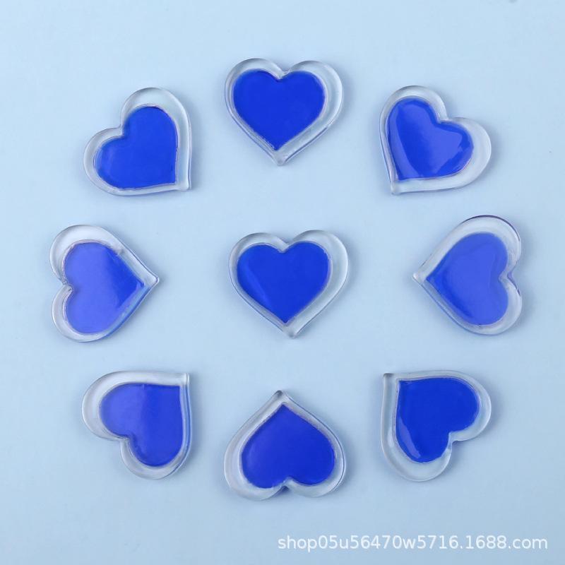 Wholesale of new acrylic color heart-shaped pieces diy handmade jewelry, earrings, necklaces and headwear materials pic 9