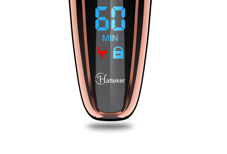 HATTEKER Cross-border water-washing razor, Home smart digital display beard knife, Electric rotary razor, men pic 10