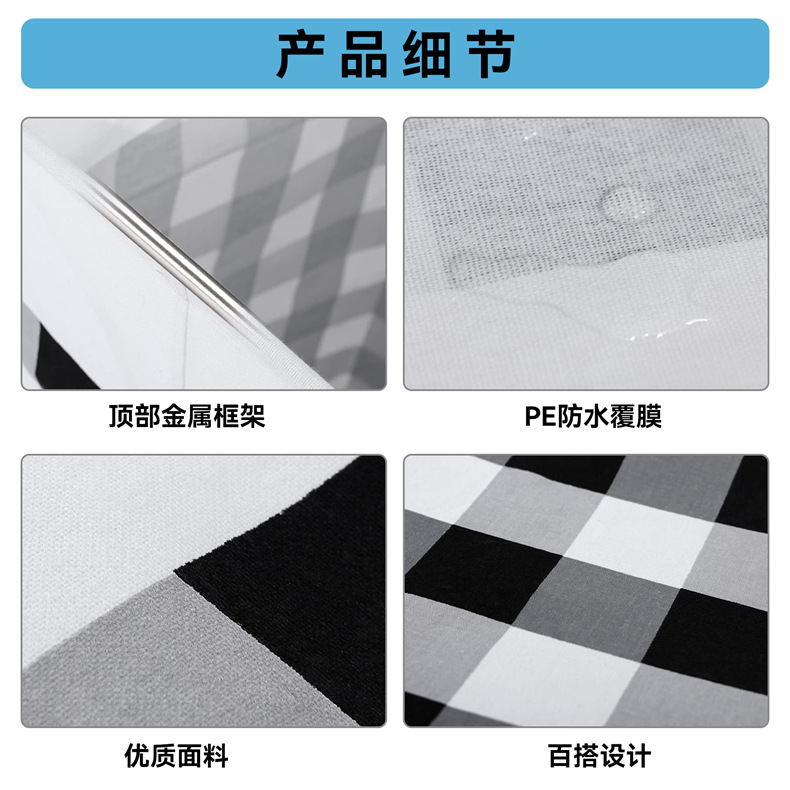 Foldable fabric hand-held storage bucket for household sundries, bathroom dirty clothes basket, square waterproof laundry basket pic 10