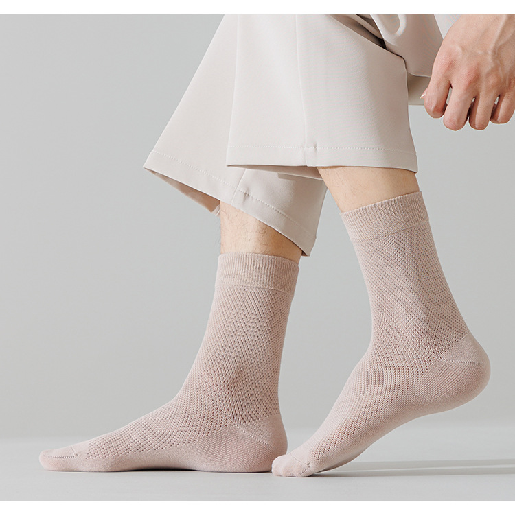 袜子地摊一件代发袜子男士防臭吸汗春夏薄款网眼透气无骨百搭中筒男袜批发一件代发详情19