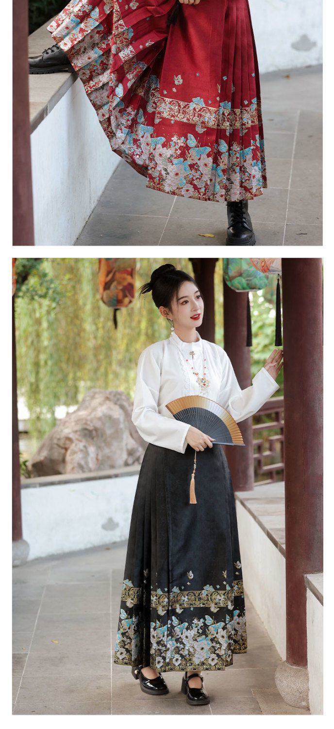 国潮汉服国风女装童装儿童亲子新中式改良成人半身裙汉元素高档马面裙详情5