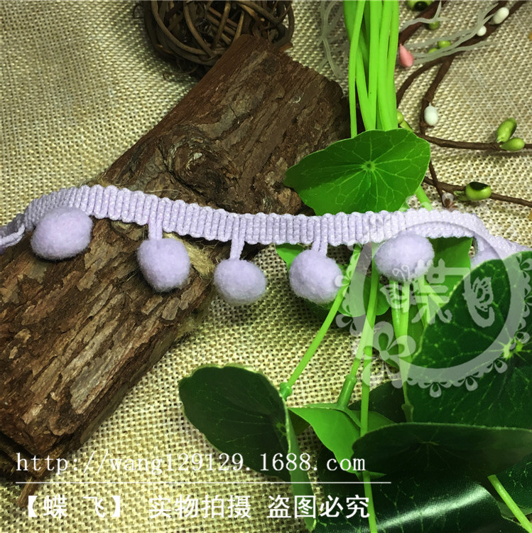35个色现货供应1.3cm中直角毛球花边服装辅料三角球DIY手工花边辅料毛球详情37