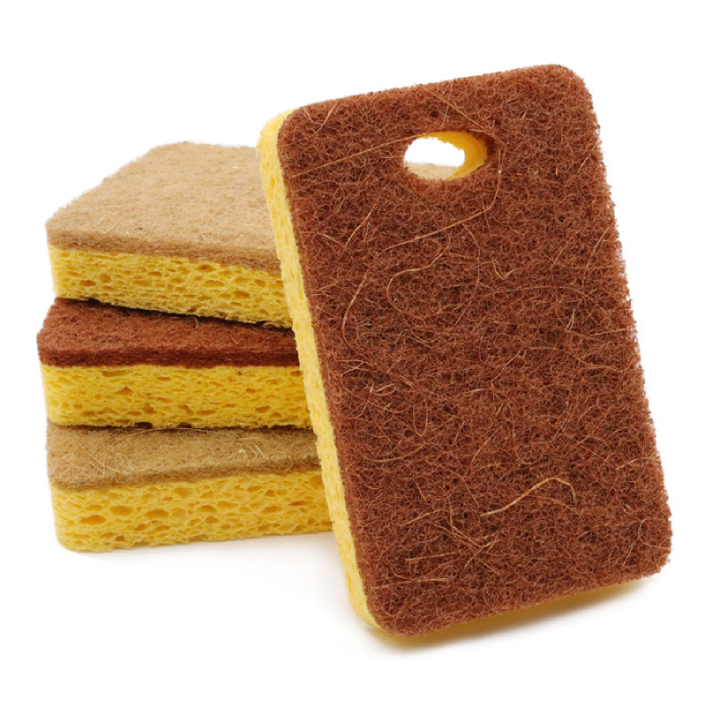 定制供应各款式天然剑麻椰棕木浆棉海绵擦锅刷厨房清洁洗碗海绵块详情10