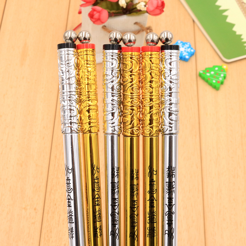 Retractable golden hoop rod magnetic pressure-reducing gel pen with 12 steel balls, black 0.38 magnetic pressure-reducing gel pen wholesale pic 10