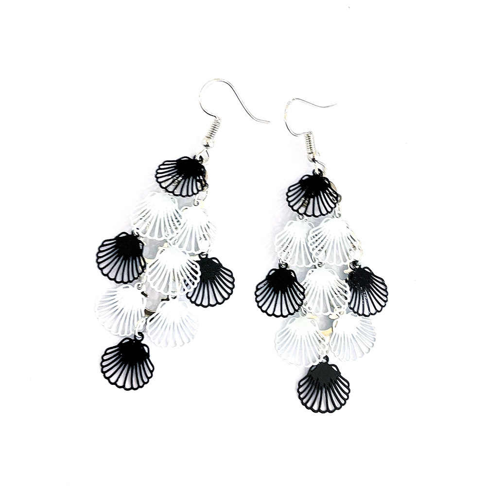 New arrivals: Popular European and American shell multi-color small nine-piece earrings and pendants, cross-border bestsellers, color-blocked tassel earrings pic 14