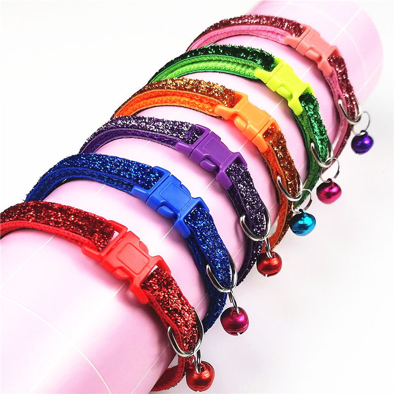 Pet collars, gold velvet collars in multiple colors available, small dog patch collars, bell collars manufacturer pic 3