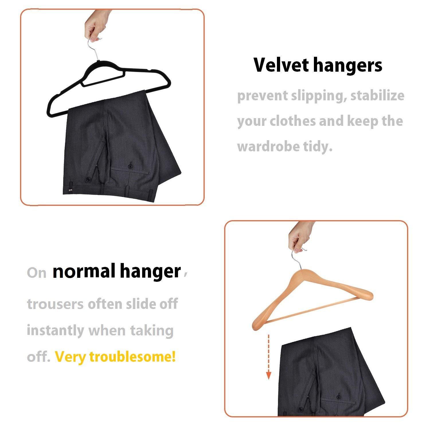 Factory wholesale ABS flocking anti-slip clothes hangers, clothing store organization, seamless storage, home clothes hanging, magic clothes rack pic 27