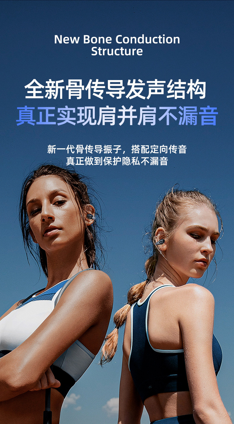 爆款跨境骨传导蓝牙耳机不入耳运动跑步专用耳夹式高音质迷你运动详情9