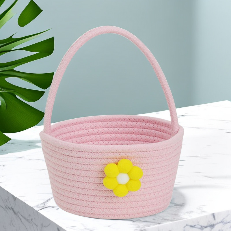卡通小花手提收纳篮满月周岁伴手礼篮子婚礼喜篮手提水果篮收纳筐详情16
