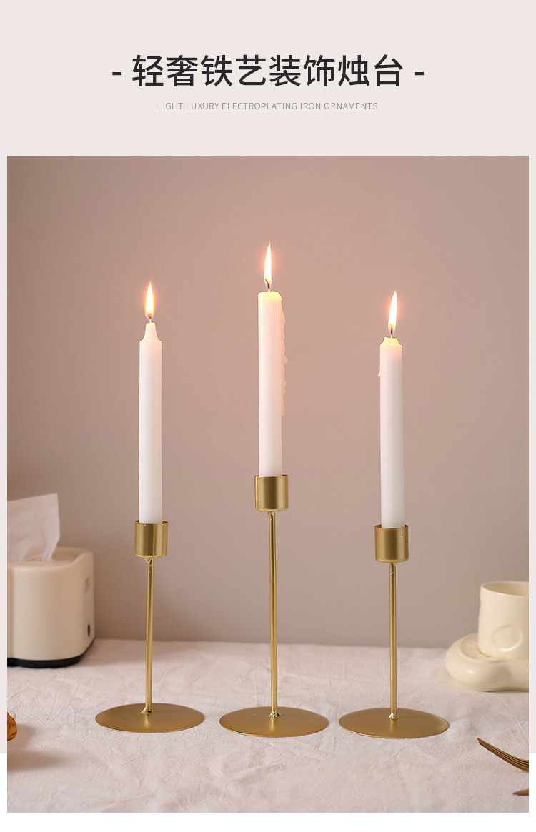 Nordic home light luxury style candlestick ornaments, retro candlelight dinner props, simple home romantic table decorations pic 9