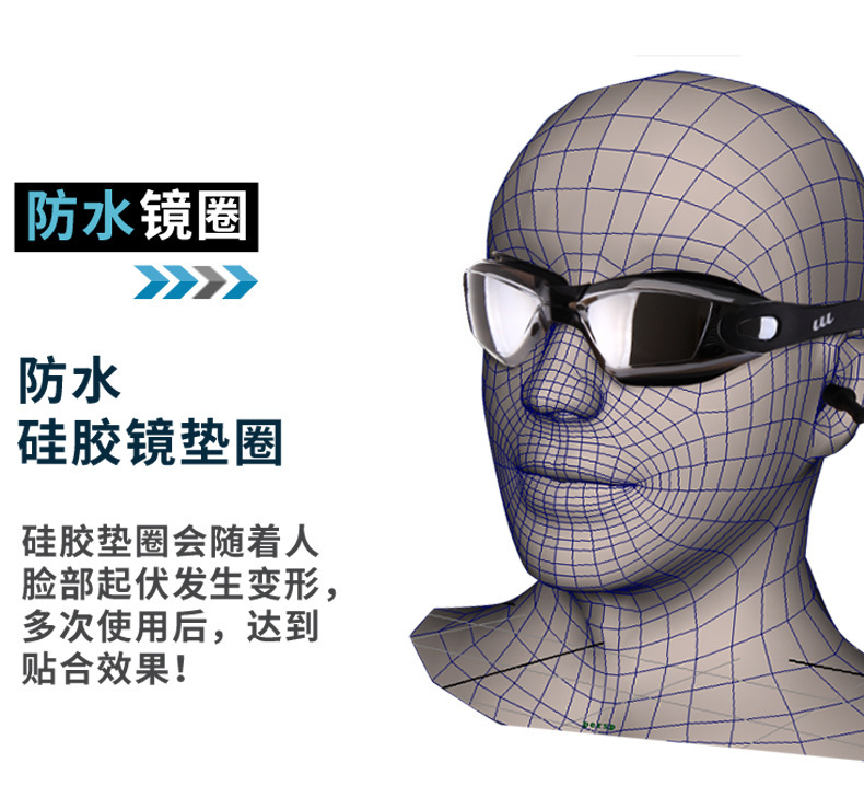 Factory direct sales of high-definition waterproof and anti-fog swimming goggles for men and women, large-frame electroplated adult swimming goggles and swimming eye protection glasses wholesale pic 31
