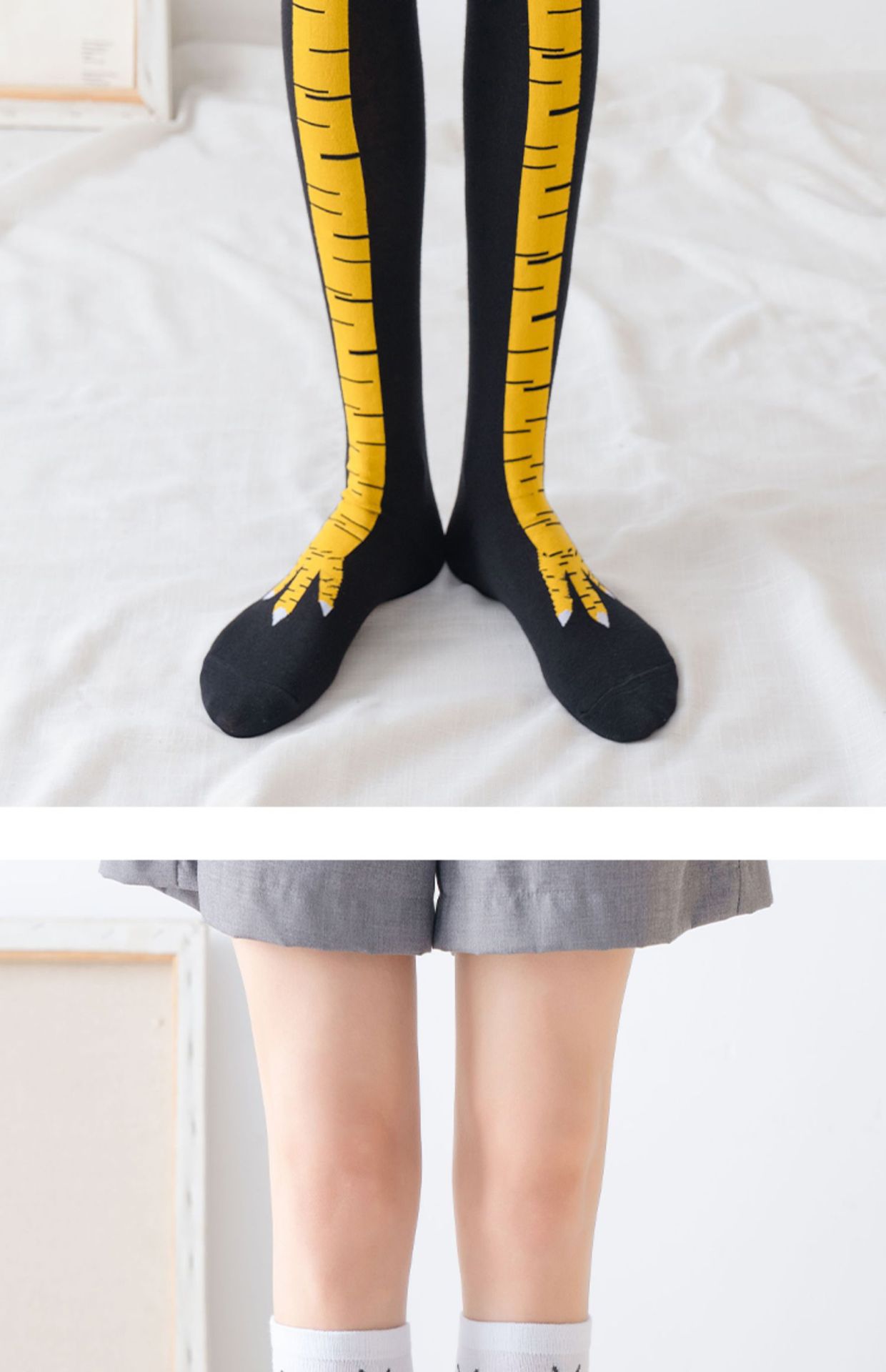 袜子女春秋新款潮流鸡爪袜健身运动休闲袜网红抖音搞怪瘦腿过膝袜详情16