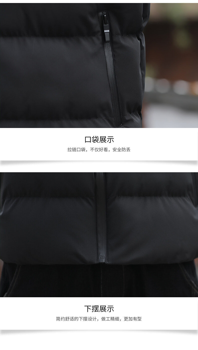 Down cotton-padded jacket for men, solid color vest, winter coat, trendy loose and versatile, thickened and warm, couple's outerwear vest pic 22
