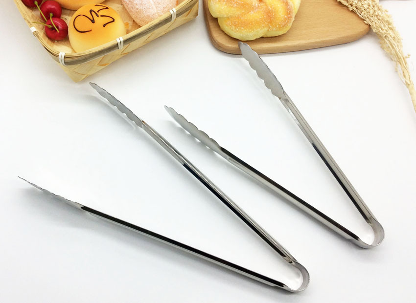 Bread tongs, stainless steel plum blossom bread food tongs, tableware food tongs, steak barbecue tongs pic 10