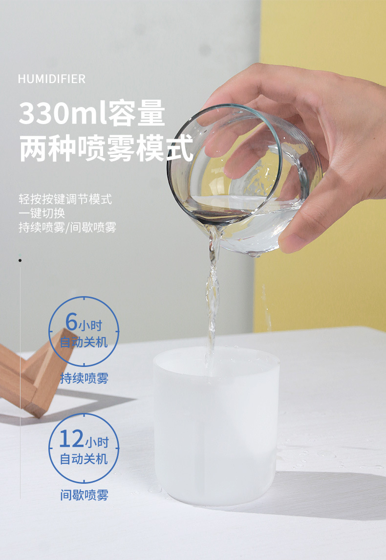 New colorful water drop humidifier USB spray night light silent home mini aromatherapy air humidifier gift pic 9