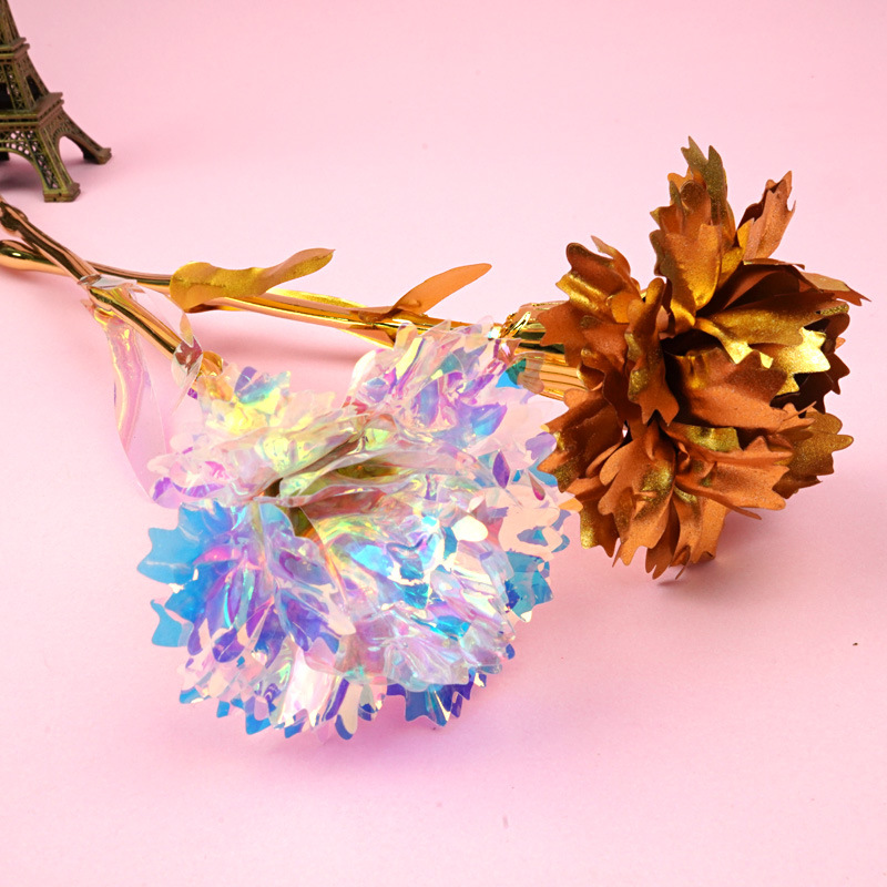 情人节24K彩金金箔玫瑰康乃馨 圣诞节玫瑰带礼盒活动赠品批发母亲节礼品详情21