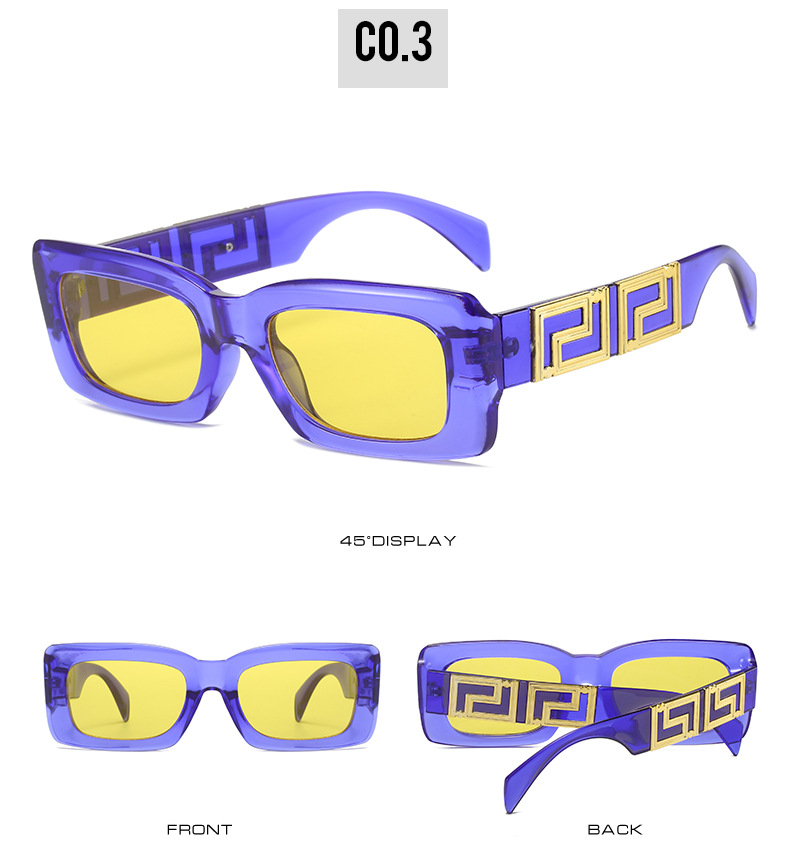 2023跨境新款方框太阳镜 欧美时尚简约品牌设计师百搭街拍墨镜女详情9