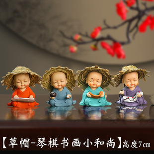 Little Monk decorative items, home creativity, high-end feel, niche resin handicrafts, new office desktop decorations for men pic 5