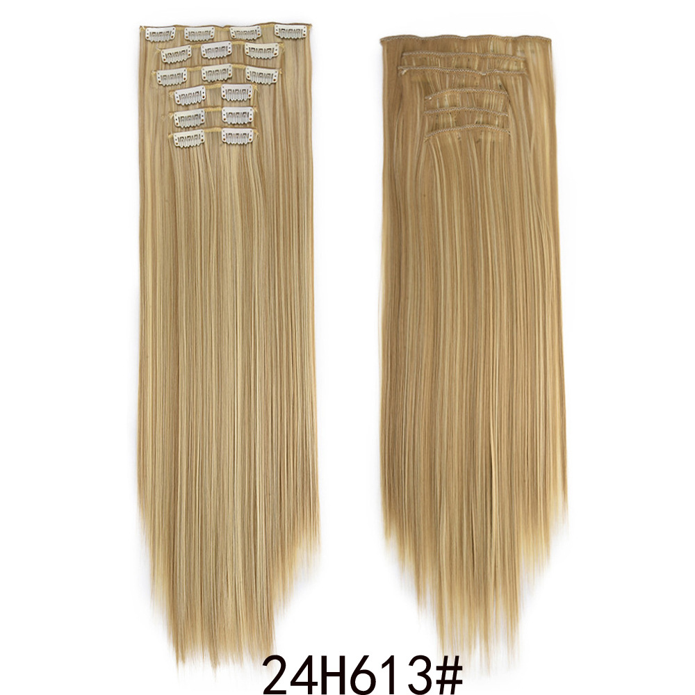 16-clip long straight hair wig for women, 6-piece clip hair extension, 6-piece straight hair extension, 6-piece hair extension pic 17