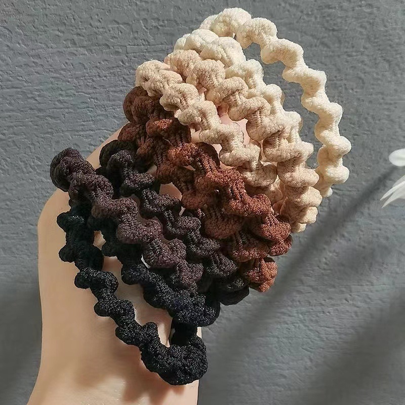 Chocolate thread hair tie, high elasticity, thick and durable rubber band, no damage to hair. High ponytail bun hair tie, female pic 2
