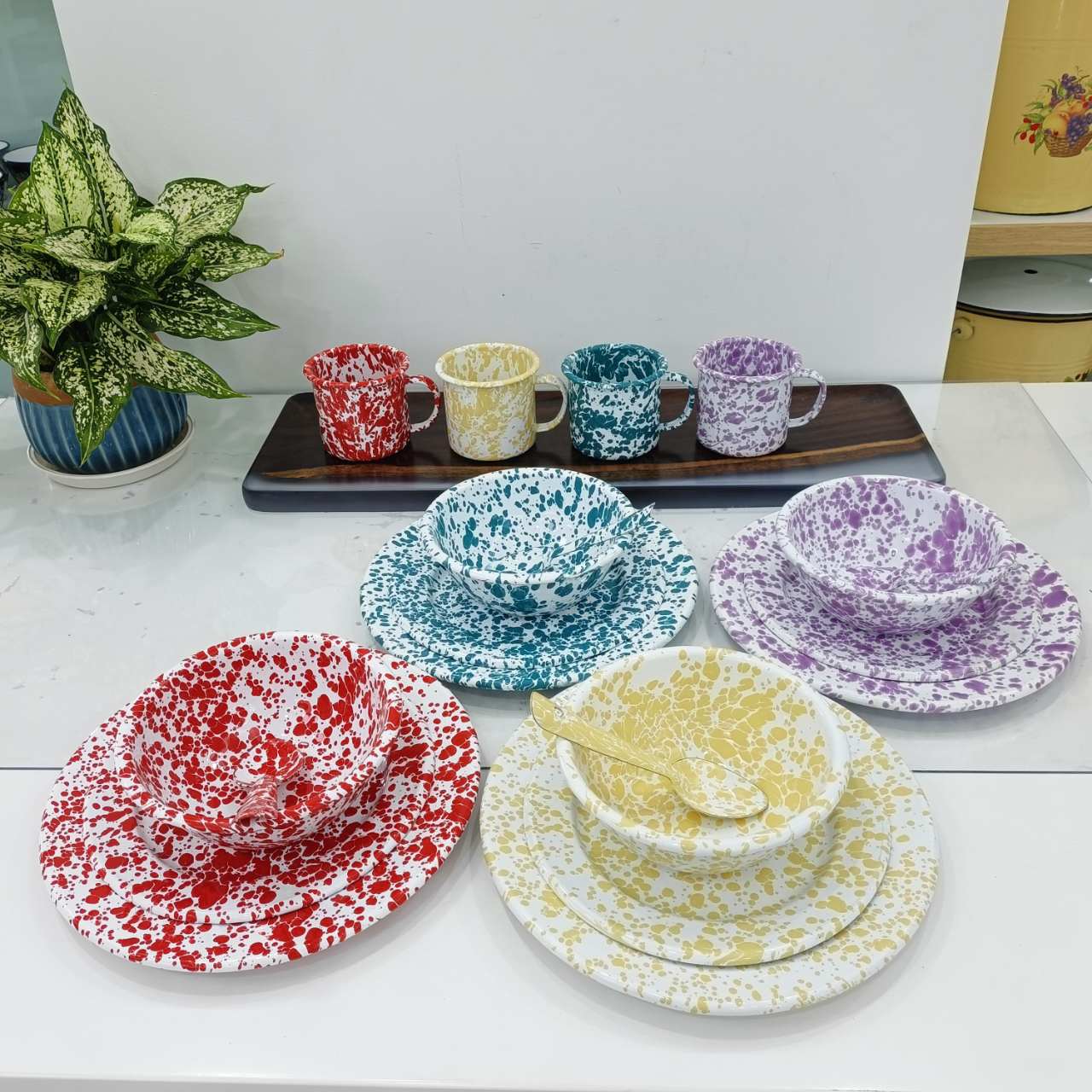 24-26cm俄罗斯花搪瓷特厚炖锅双耳加厚家用汤锅珐琅炖锅平底锅可详情12