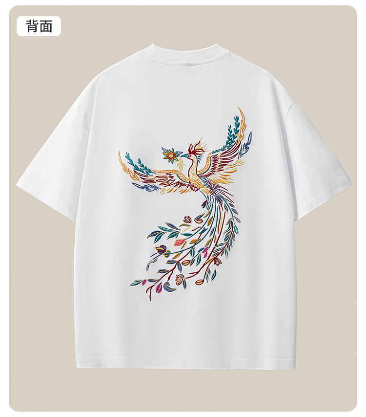 国潮夏季休闲纯棉短袖t恤男中国风刺绣宽松大码男装详情36