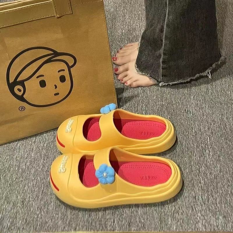 开口笑半包半拖鞋女士2023夏季新款时尚百搭可爱学生厚底凉拖鞋女详情38