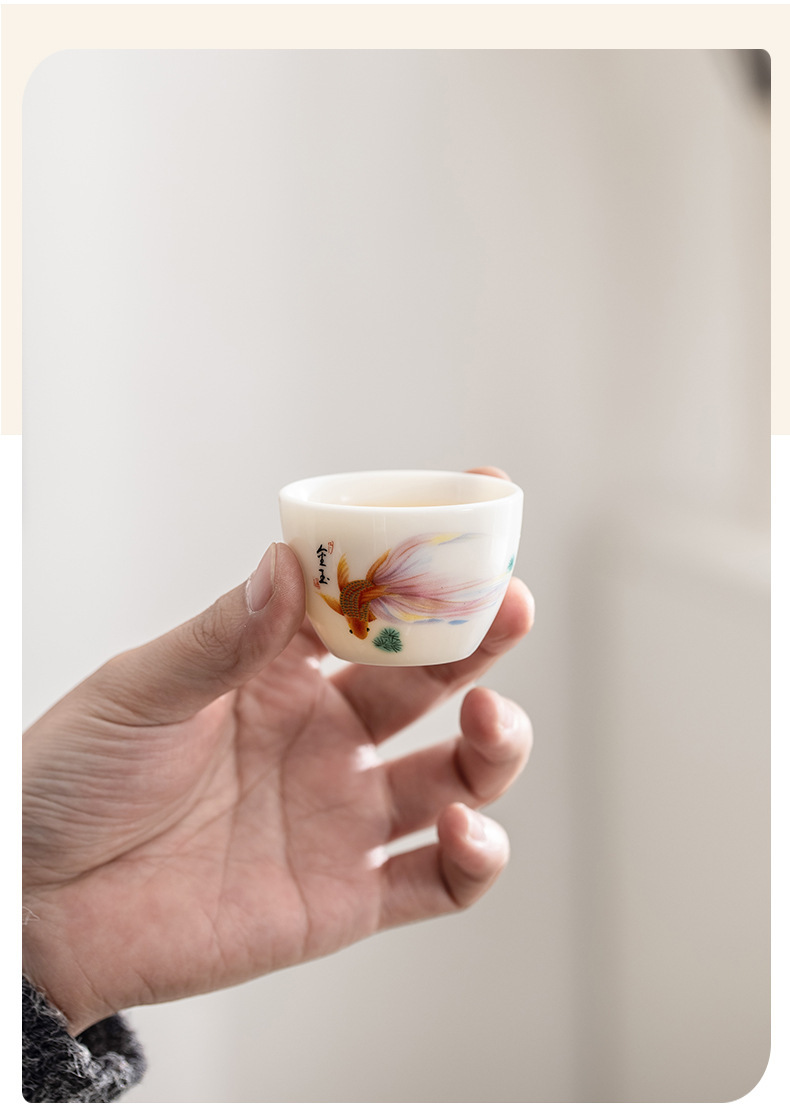 The Wujiang Sheep Fat Jade Porcelain Kung Fu Tea set travel bag is a high-end souvenir for outdoor travel. Wholesale pic 20