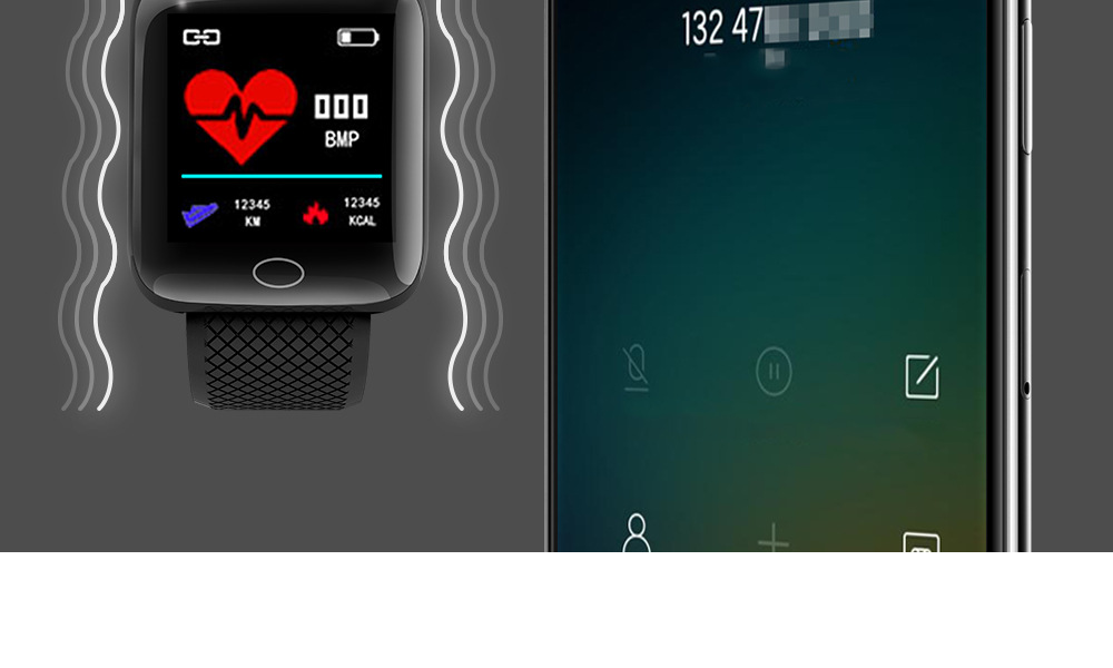 116plus Color Screen smart sports step count, heart rate, blood pressure, call information reminder function, wristband, cross-border gift pic 16