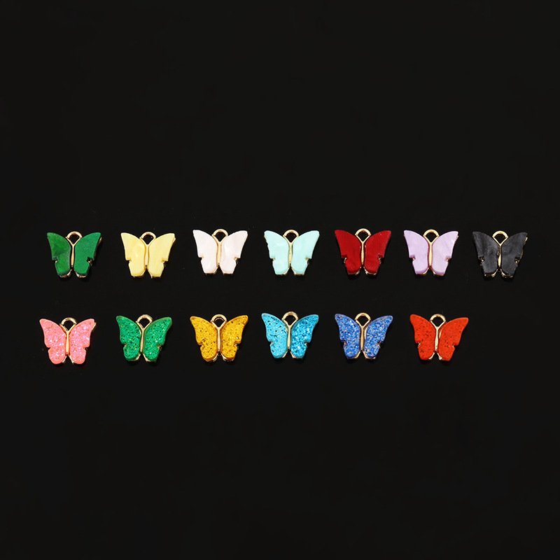 Cute and fresh butterfly diy jewelry pendant, mini bubble milk tea beaded bracelet, necklace accessory, hanging decoration pic 8