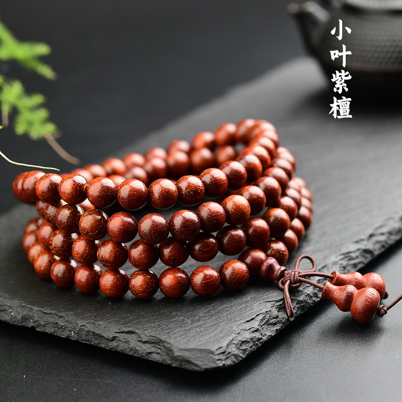 Wholesale of wooden cultural and recreational bracelets made of yellow rosewood, old mountain sandalwood, yellow rare sandalwood, agarwood, green sandalwood Buddhist prayer beads and prayer beads for women pic 15