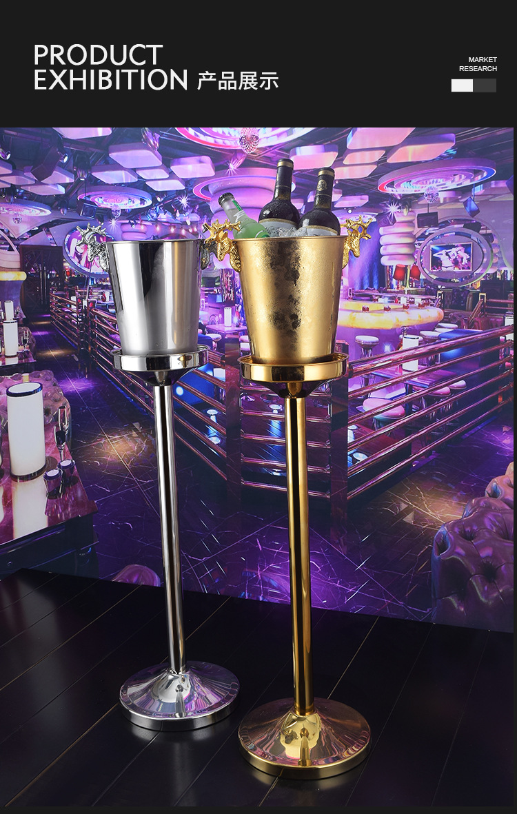 Creative antler stainless steel ice bucket, ice cube bucket, ice granule bucket, champagne bucket, beer and wine bucket for merchants pic 14