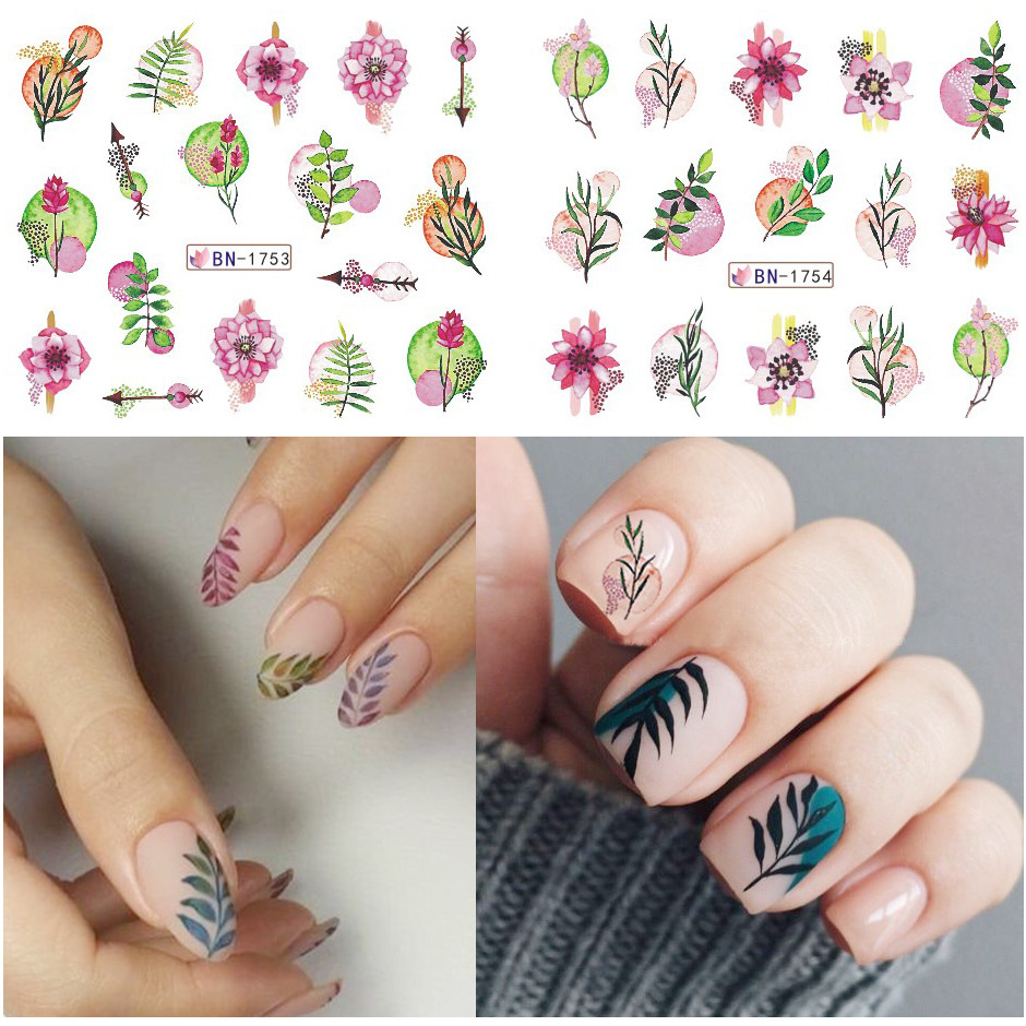 New cross-border nail stickers for ins Spring and summer: Colorful floral, fruit, butterfly, fresh watermark nail stickers pic 10