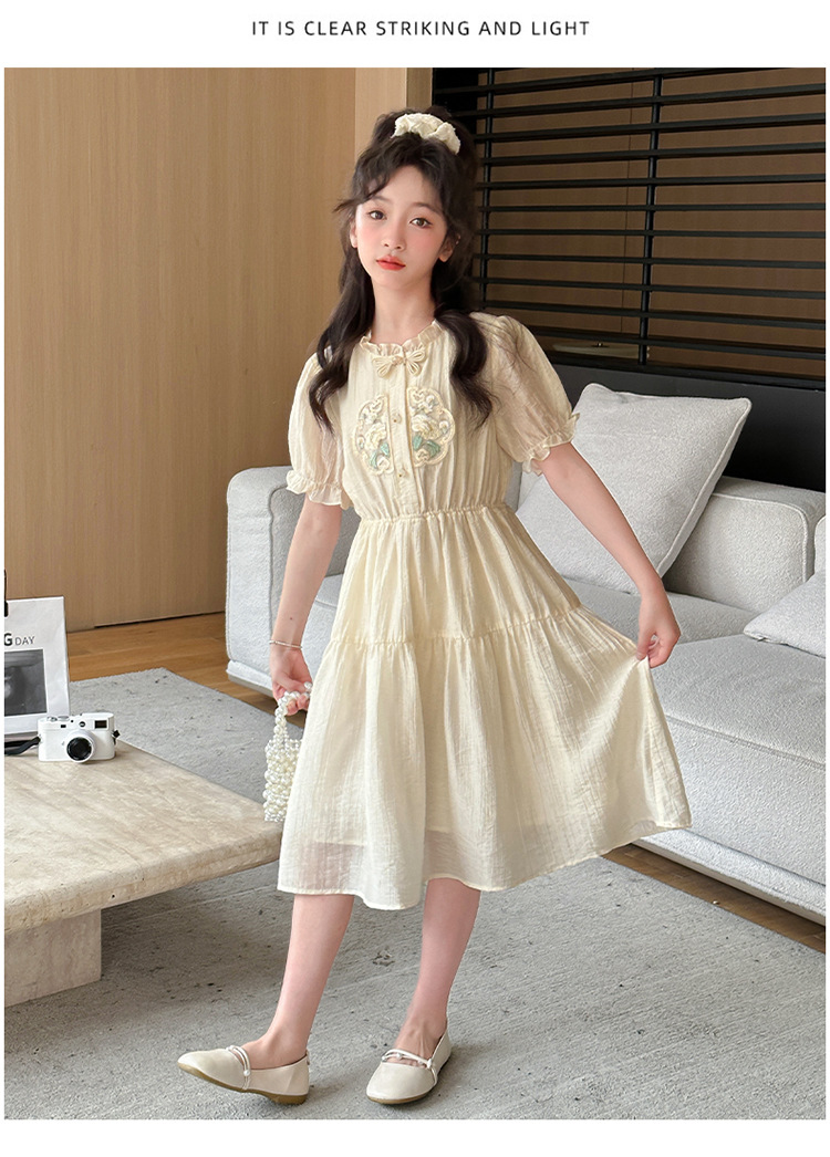 国潮女童连衣裙夏装2025新款儿童洋气时髦国风汉服裙子女孩夏款公主裙详情11