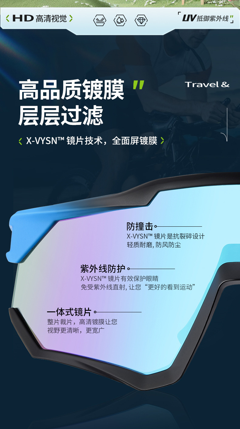 新款PC骑行太阳镜跨境专供运动款墨镜女高级感驾驶遮阳眼镜男批发详情5