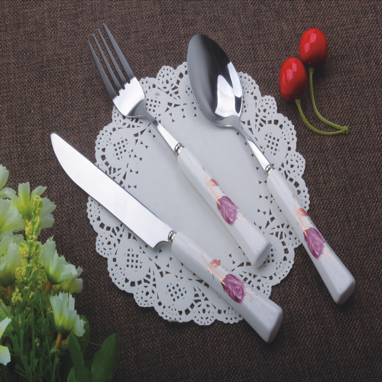 陶瓷柄不锈钢勺子高颜值创意卡通儿童西瓜勺家用咖啡冰淇淋雪糕勺详情25