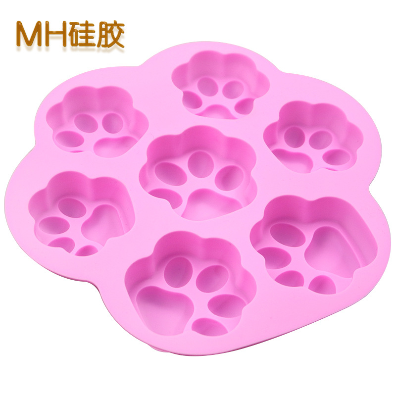 明昊 7连大小猫爪 硅胶蛋糕模具 手工皂模 果冻模具 夹心面包模详情5