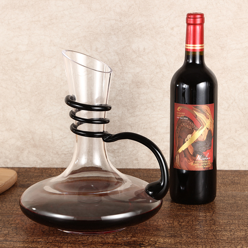 Factory direct sales of slanted wine-wound decanter set, made of glass with high transparency, wine glass decanter set pic 9