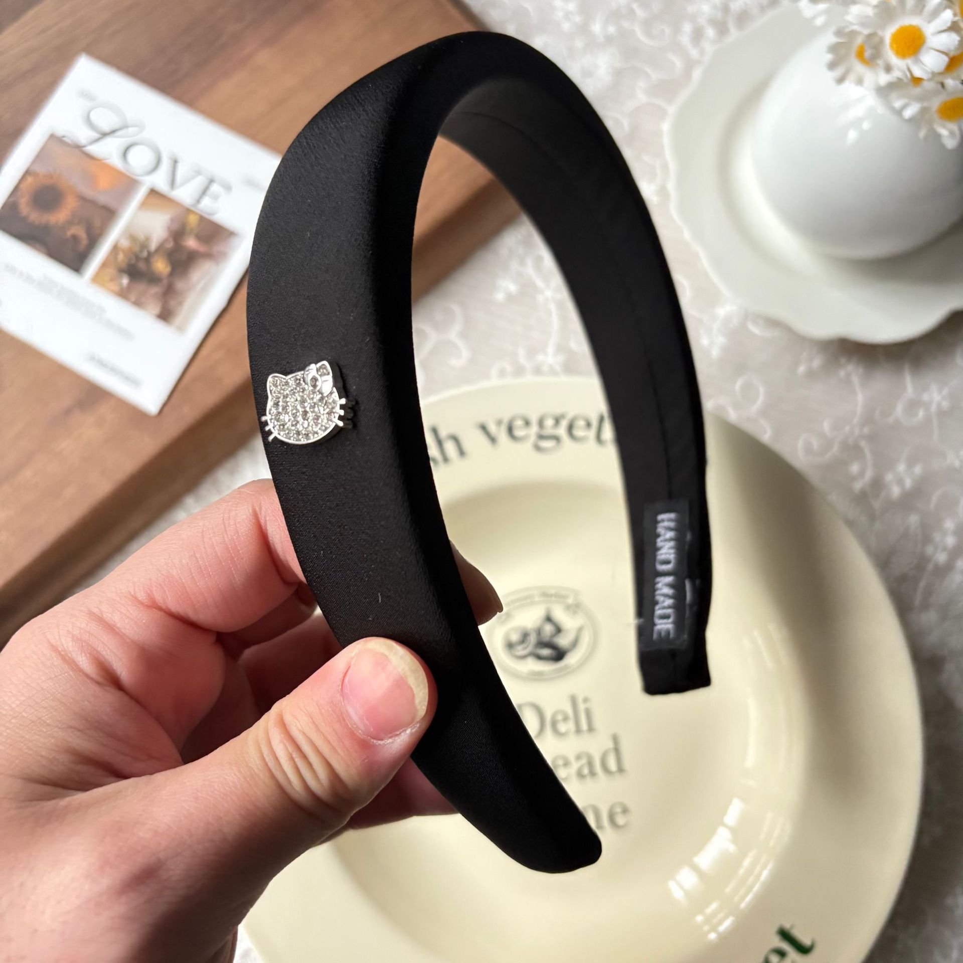 Spring new solid-color satin hair band for women, high head pressure headband, high-end and light luxury hair tie and hairpin headwear pic 58