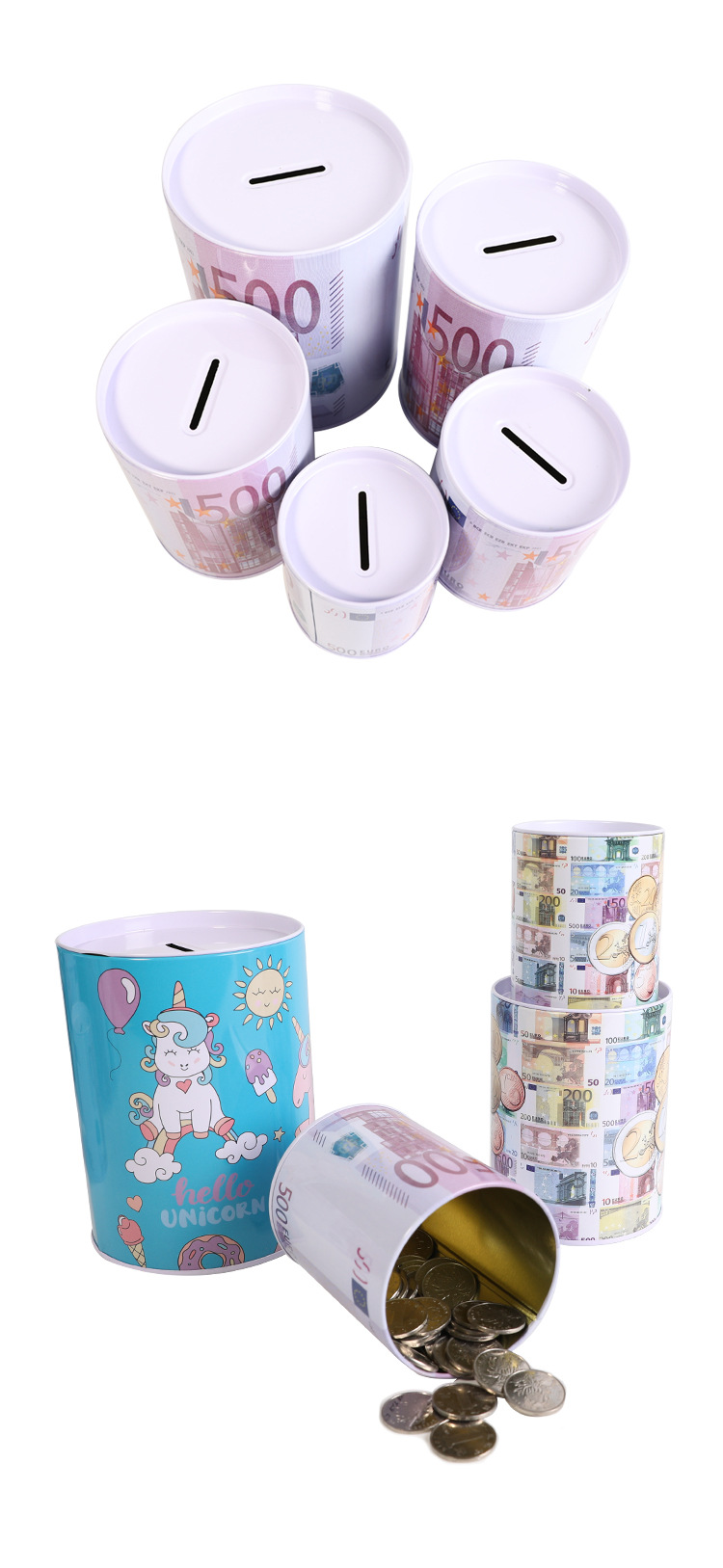 Self-owned brand 2711501076947, best-selling cartoon unicorn, tinplate piggy bank, student gifts, kindergarten prizes, only in, no out design pic 8