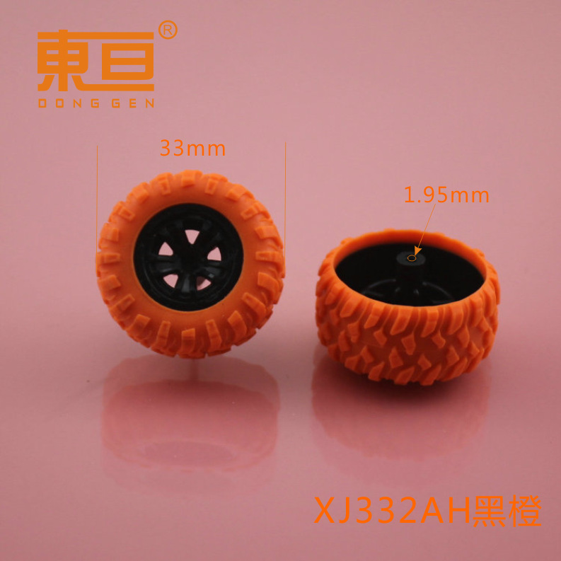 XJ332AH black and orange rubber-coated wheels, rubber wheels, toy wheels, toy accessories, technological building block parts pic 10