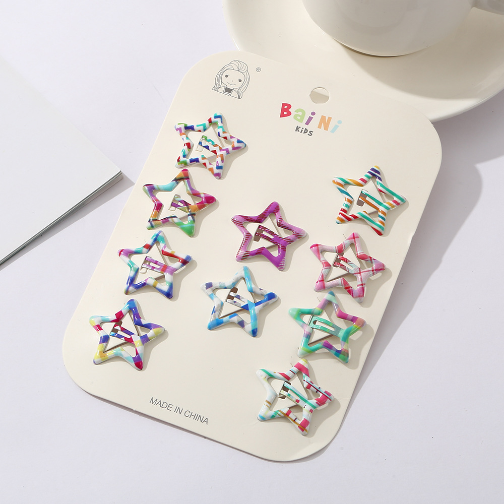 儿童发卡彩色系格纹异形bb夹女童发饰可爱宝宝刘海夹小女孩碎发夹详情13