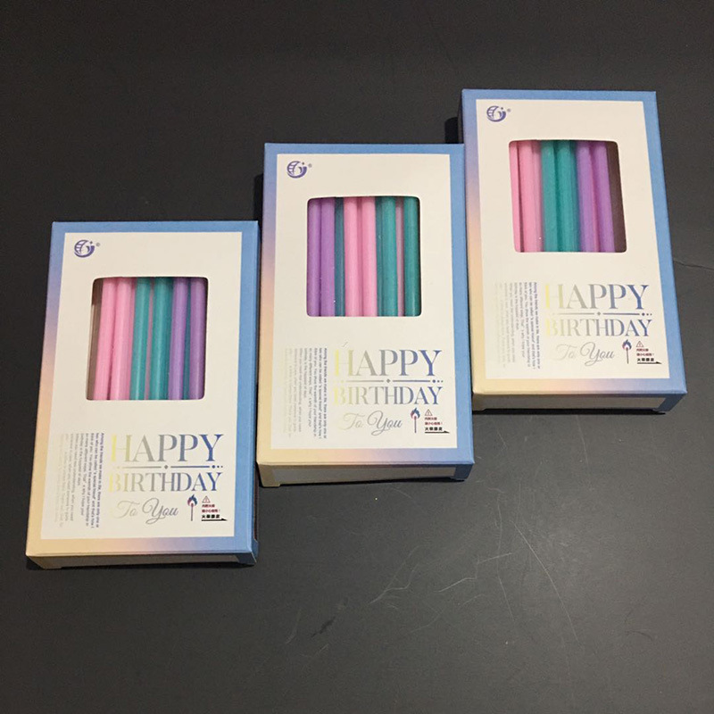 彩虹蜡烛ins风生日蛋糕装饰创意生日蜡烛长杆蜡烛详情1