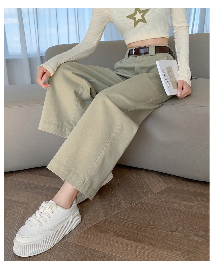 法式八分九分天丝棉阔腿牛仔裤女秋季新款小个子宽松显瘦直筒裤详情35