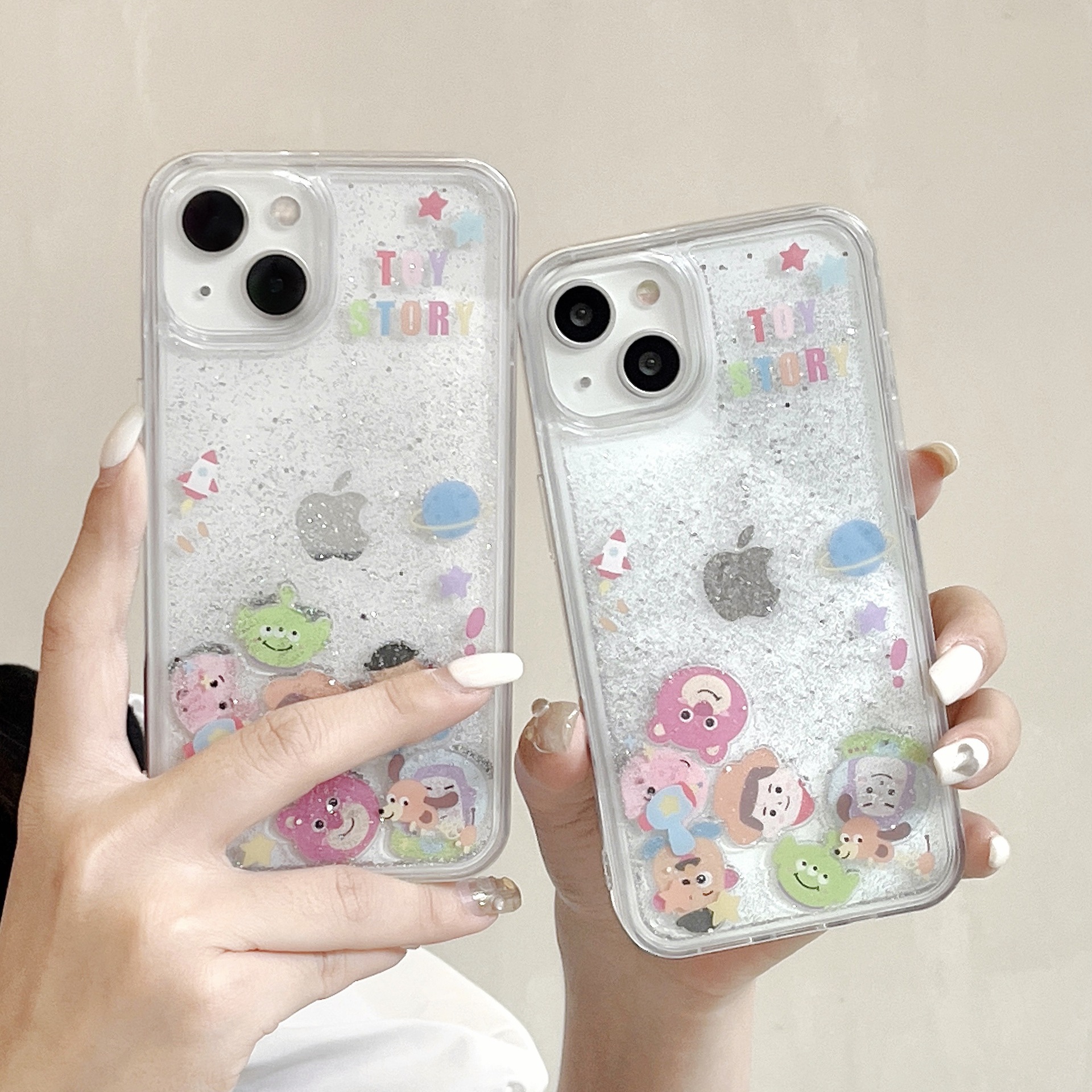 The popular cartoon is cute and fun, suitable for iPhone14pro max and iPhone 15. The phone case is 13/12 transparent with flowing sand pic 20