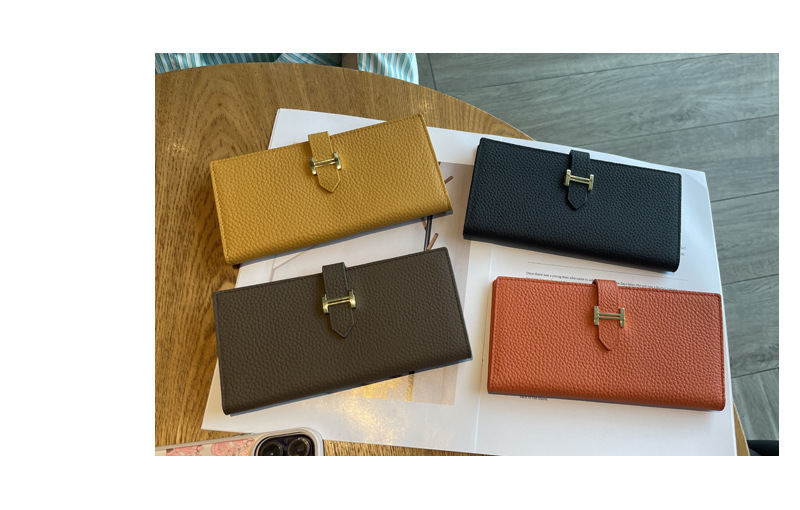 长款真皮女士钱包2024新款纯色大容量多功能折叠高档牛皮手机钱夹详情19