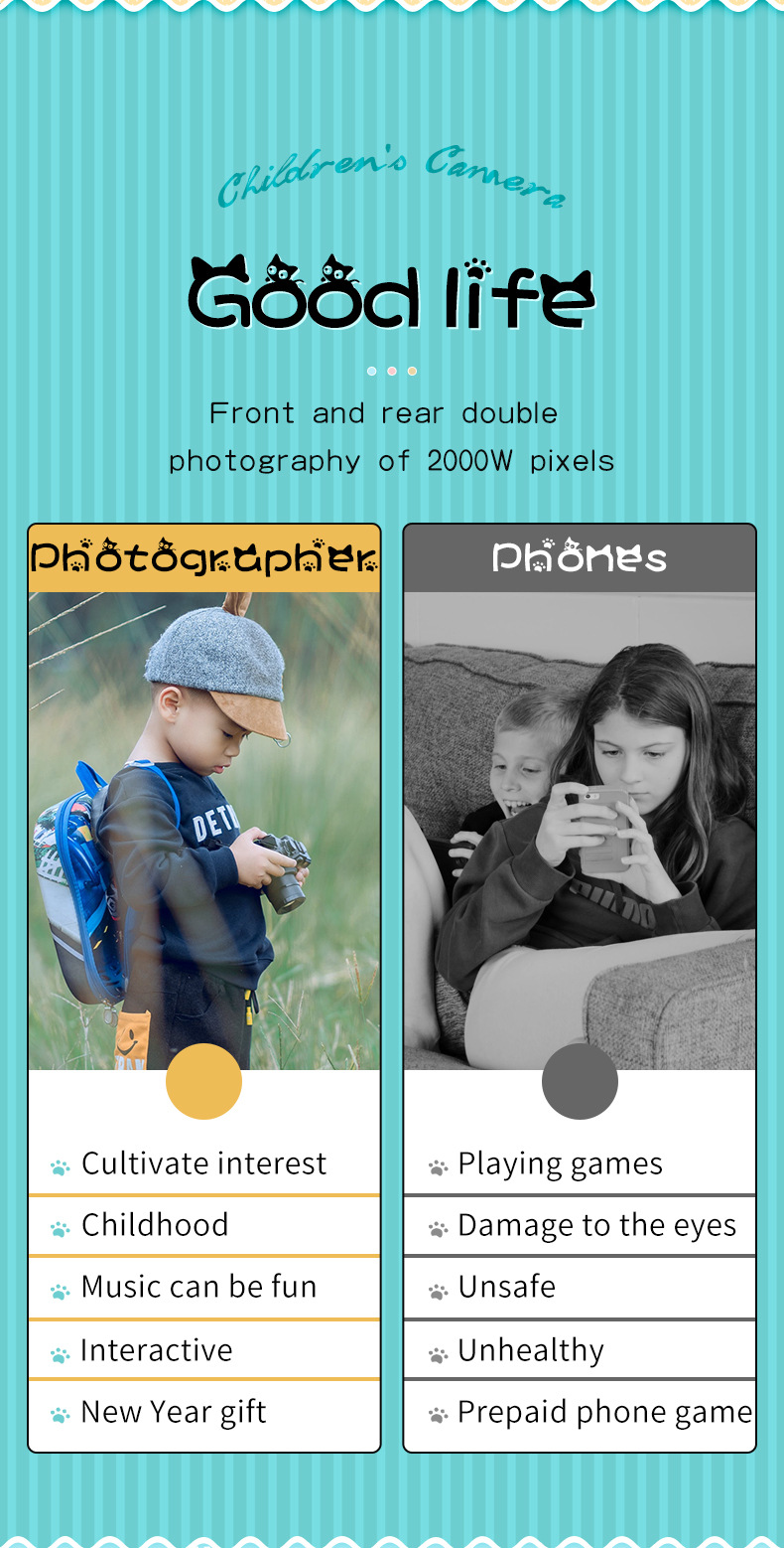 A5 Cross-border Children and Students Digital Mini Camera Fun Toy Educational Birthday and Festival Gift Camera pic 3