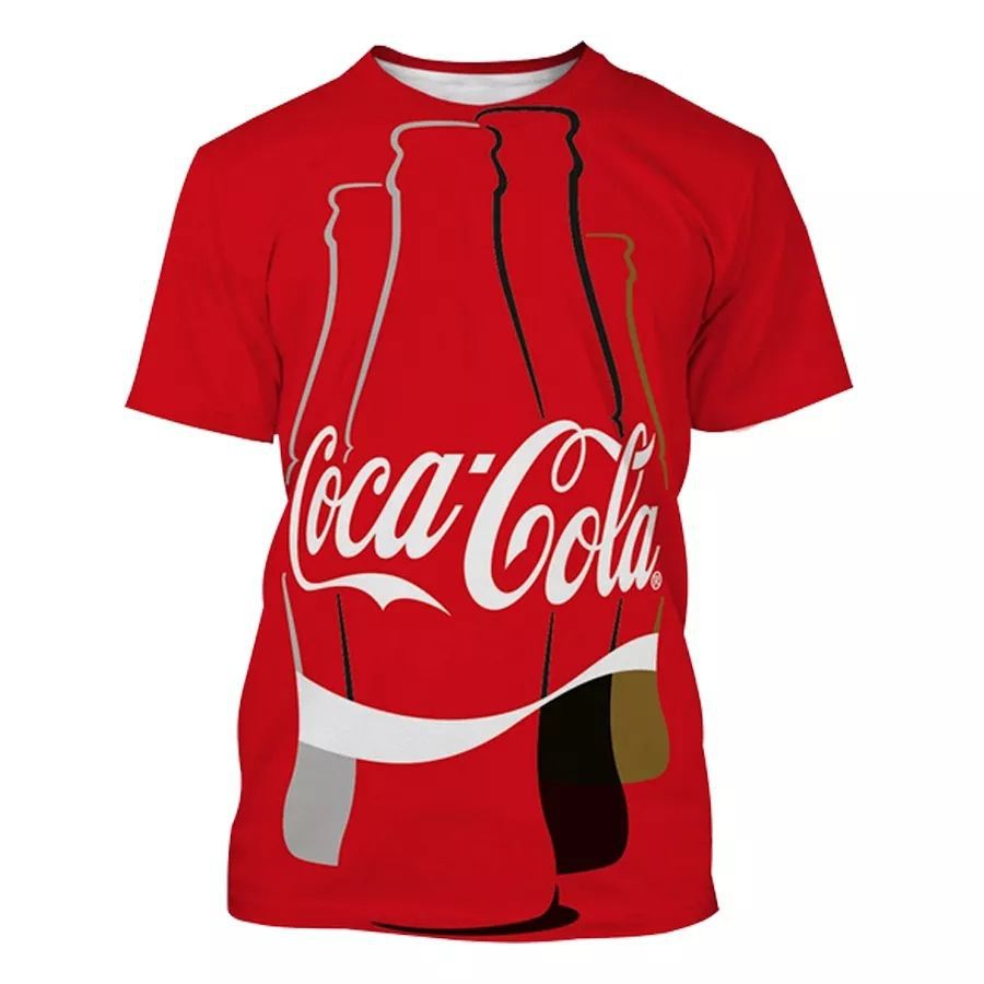 The latest summer bestseller is the Coca-Cola T-shirt with 3D digital printing, a fashionable and trendy loose short-sleeved top pic 5